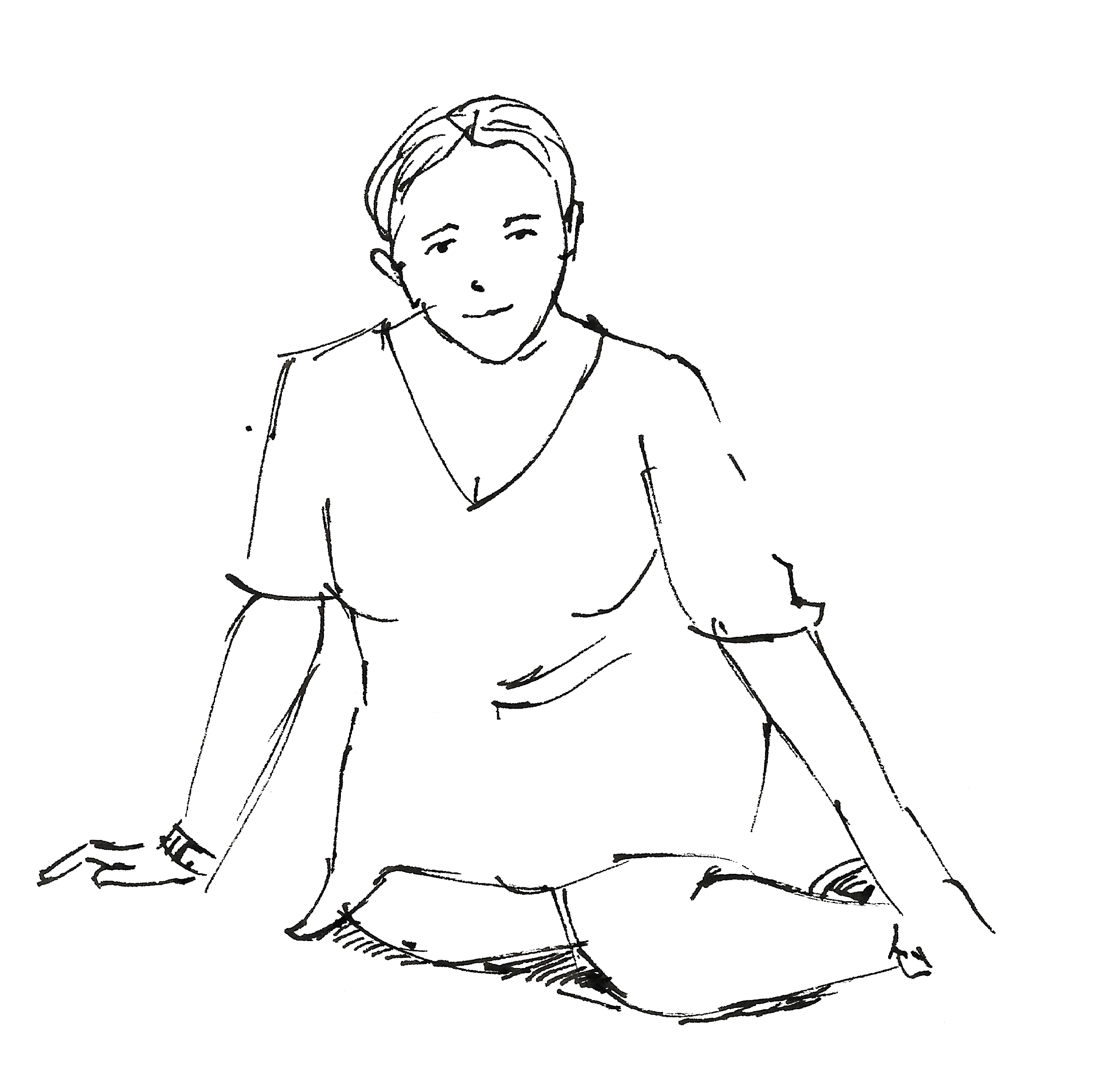 Drawing of girl sitting down